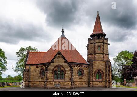 Kapelle auf dem Knutsford Friedhof Stockfoto