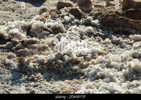 Nahaufnahme von Mineralvorkommen Geysir- und Geothermiegebiet El Tatio, hoch in den Anden, Atacama-Region, Nordchile, Südamerika Stockfoto