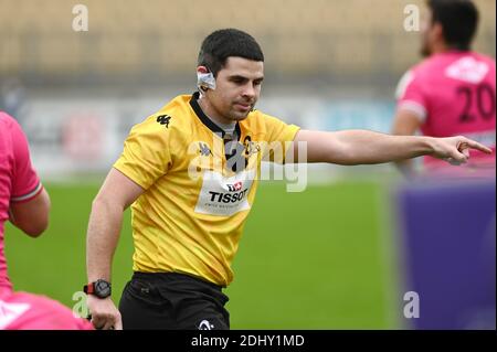 Parma, Italien. Dezember 2020. Parma, Italien, Lanfranchi Stadion, 12. Dezember 2020, der Schiedsrichter Adam Jones während Zebre Rugby vs Bayonne - Rugby Challenge Cup Credit: Alessio Tarpini/LPS/ZUMA Wire/Alamy Live News Stockfoto