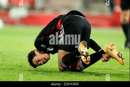 Berlin, Deutschland. Dezember 2020. Jamal Musiala FC Bayern München FC Union Berlin - FC Bayern München 12.12.2020 Stadion an der alten Försterei Fußball 1 . Bundesliga Saison 2020 / 2021 Credit : diebilderwelt / Alamy Live News Stockfoto