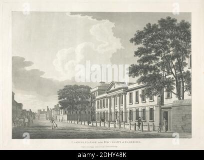 Cambridge University: Emmanuel College, Thomas Malton the Younger, 1748–1804, British, 1799, Aquatint mit geätztem Umriss auf mäßig dickem, mäßig strukturiertem, cremefarbenem, gewobnenem Papier, Blatt: 19 1/2 × 26 5/16 Zoll (49.5 × 66.8 cm), Platte: 16 × 21 7/8 Zoll (40.6 × 55.6 cm), und Bild: 13 7/8 × 19 13/16 Zoll (35.2 × 50.3 cm Stockfoto