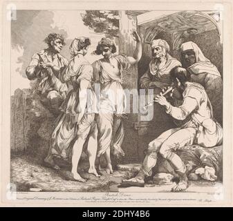 Rustick Dance, Robert Blyth, 1750–1784, nach John Hamilton Mortimer, 1740–1779, British, 1780, Etching Stockfoto