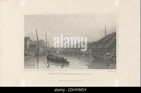 Regent's Canal Basin, City Road, Charles Heath, 1785–1848, britisch, nach Peter DeWint, 1784–1849, britisch, 1825, Engraving Stockfoto