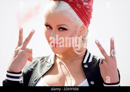 Christina Aguilera kommt am 21. April 2016 in West Hollywood, Los Anegeles, CA, USA, zum "The Voice" Karaoke für Charity Event im Hyde Sunset: Kitchen + Cocktails an. Foto von Lionel Hahn/ABACAPRESS.COM Stockfoto