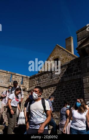 In der Bretagne, Tourismus als eine Krise von Covid-19. Saint-Malo die 2020-07-29. En Bretagne, le tourisme en tant de crise du Covid-19. Saint-Malo le 2020-07- Stockfoto