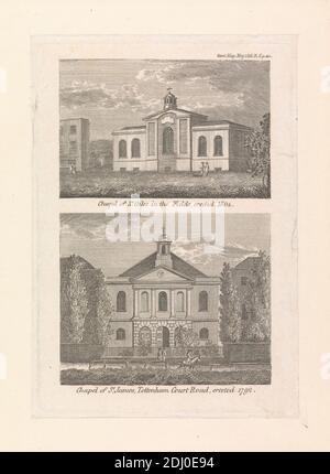 Kapelle St. Giles in den Feldern, Kirche St. James, Tottenham Court Road, unbekannter Künstler, neunzehnten Jahrhundert, nach unbekannten Künstler, 1816, Gravur Stockfoto