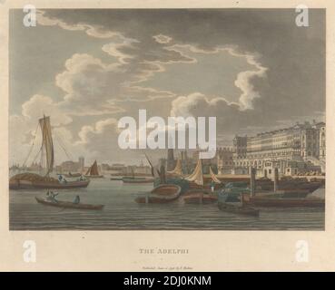 The Adelphi, unknown artist, after Thomas Malton the Younger, 1748–1804, British, OR after Thomas Malton, 1726–1801, British, 1796, Aquatint, handcolored Stockfoto