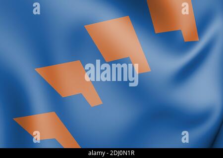 3D Flagge von Berkelland (Gelderland), Niederlande. 3D-Illustration. Stockfoto