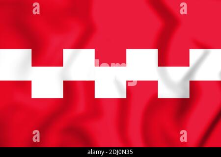 3D Flagge von Buren (Gelderland), Niederlande. 3D-Illustration. Stockfoto