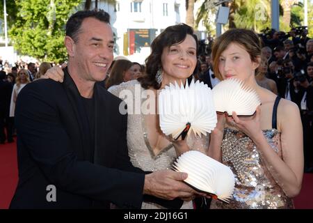 Matteo Garrone, Juliette Binoche und Alba Rohrwacher, die am 20. Mai 2016 im Rahmen der 69. Filmfestspiele von Cannes an der Filmvorführung Last Face im Palais des Festivals in Cannes, Frankreich, teilnahmen. Foto von Aurore Marechal/ABACAPRESS.COM Stockfoto