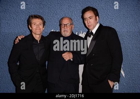 Exklusiv - Willem Dafoe, Paul Schrader, Nicolas Cage bei der Weltpremiere von Dog Eat Dog im Rahmen der Sektion "Quinzaine des Realizateurs" des 69. Filmfestivals von Cannes am 20. Mai 2016 in Cannes, Frankreich. Foto von Julien Reynaud/APS-Medias/ABACAPRESS.COM Stockfoto