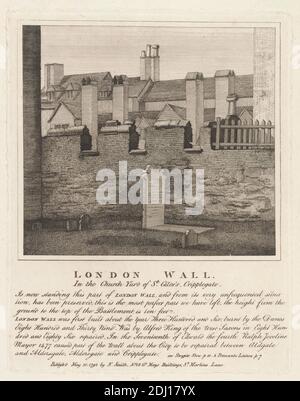 London Wall, in the Church Yard of St. Giles', Cripplegate, unbekannter Künstler, nach unbekannter Künstler, 1792, Gravur Stockfoto