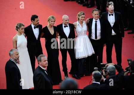 Die Schauspieler Alice Isaaz, Laurent Lafitte, Virginie Efira, Christian Berkel, Anne Consigny, Charles Berling und Jonas Bloquet nahmen am 21. Mai 2016 an der Elle-Vorführung im Palais des Festivals in Cannes, Frankreich, im Rahmen der 69. Filmfestspiele von Cannes Teil. Foto von Aurore Marechal/ABACAPRESS.COM Stockfoto