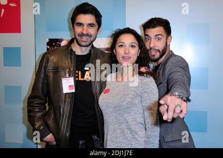 Ludovic Baude, Shemss Audat et Marwan Berreni assistent a la 11eme Ceremonie du Prix Ambassadeur de l'Association ELA a la Cite des Sciences et de l'Industrie a Paris, France le 01 Juin 2016. Foto von Aurore Marechal/ABACAPRESS.COM Stockfoto