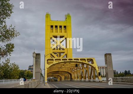 Tower Bridge Over Sacramento River II Stock Photo