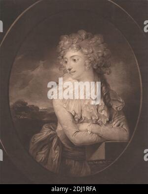 Sarah Anne, Gräfin von Westmorland, John Raphael Smith, 1752–1812, britisch, nach George Romney, 1734–1802, britisch, c.. 1782, Mezzotint, Blatt: 13 1/4 x 10 1/2 Zoll (33.7 x 26,7 cm Stockfoto