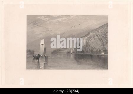 Coteaux de Mauves, Robert Wallis, 1794–1878, britisch, nach Joseph Mallord William Turner, 1775–1851, britisch, 1833, Strichgravur Stockfoto
