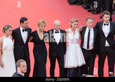 Alice Isaaz, Laurent Lafitte, Virginie Efira, Christian Berkel, Anne Consigny, Charles Berling und Jonas Bloquet - CANNES 2016 - MONTEE DU FILM 'Elle' Foto von Nasser Berzane/ABACAPRESS.COM Stockfoto