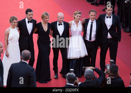 Alice Isaaz, Laurent Lafitte, Virginie Efira, Christian Berkel, Anne Consigny, Charles Berling und Jonas Bloquet - CANNES 2016 - MONTEE DU FILM 'Elle' Foto von Nasser Berzane/ABACAPRESS.COM Stockfoto