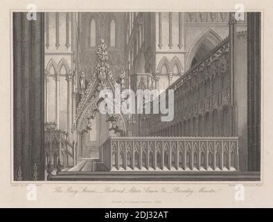 The Percy Shrine - restaurierter Alter Screen, Richard Lewis Wright, aktiv 1829, nach Thomas O. Jewitt, 1799–1869, 1829 Stockfoto