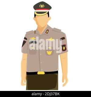 Illustration Vektor Design von indonesischen Polizisten Stock Vektor
