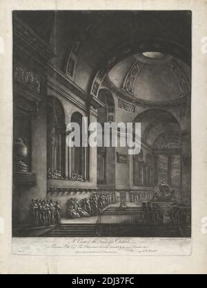 Ein Blick auf das Innere einer Kirche, Druck von Georges François Blondl, 1730–ca. 1791, französisch, nach Georges François Blondl, 1730–ca. 1791, Französisch, 1765 bis 1767, Mezzotint, Blatt: 22 3/8 x 16 Zoll (56.8 x 40,6 cm), Rom Stockfoto