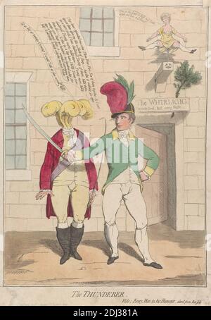 Der Thunderer. Vide; Every man in his Humor, Alter'd from Ben John, James Gillray, 1757–1815, britisch, 1782, Radierung, handfarbig, Blatt: 12 1/4 x 8 7/8in. (31.1 x 22,5 cm Stockfoto