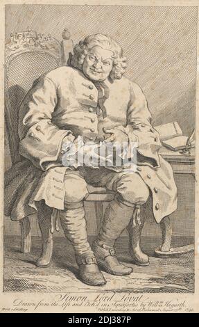 Simon Lord Lovat, William Hogarth, 1697–1764, britisch, 1746, Radierung, Blatt: 13 1/8 x 8 (33.3 x 22,5 cm Stockfoto