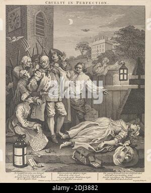 Die vier Stufen der Grausamkeit: Grausamkeit in Perfektion (der Mörder), William Hogarth, 1697–1764, British, 1751, Engraving Stockfoto