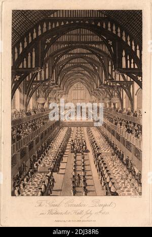 The Grand Coronation Bankett, in Westminster Hall, W. Read, aktiv 1818, nach unbekannten Künstler, undated Stockfoto