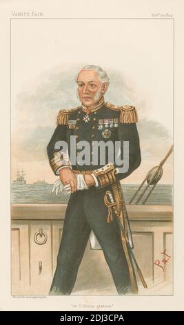 Vanity Fair: Militär und Marine; "auf 1 China Station", Admiral Sir Edward Fremantle, Druck von unbekannten Künstler, neunzehnten Jahrhundert, ca. 1894, Chromolithographie Stockfoto