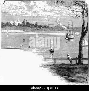 Gravur von Farm Cove, Sydney, New South Wales, Australien, um 1880 Stockfoto