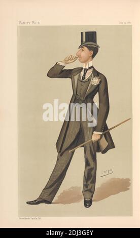 Vanity Fair: Turf Devotees; Mr. Henry Ernest Schlesinger Benzon, 23. Juli 1887, Leslie Matthew 'Spy' ward, 1851–1922, British, 1887, chromolithograph Stockfoto