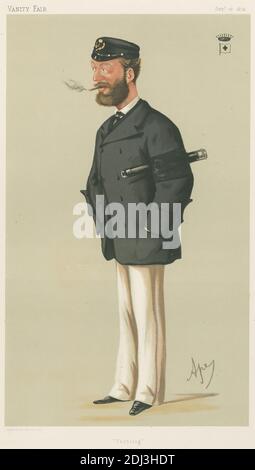 Vanity Fair: Yachting Anhänger; 'Yachting', Graf Edmund Batthyany, 19. September 1874, Carlo Pellegrini, 1839–1889, Italienisch, 1874, Chromolithograph Stockfoto