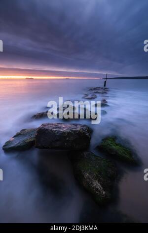 Sandbanks Sunrise Stockfoto