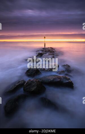 Sandbanks Sunrise Stockfoto