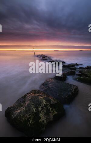 Sandbanks Sunrise Stockfoto