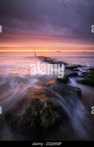 Sandbanks Sunrise Stockfoto