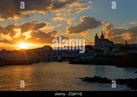 Sonnenuntergang, Sao Mateus de Calheta, Terceira, Azoren, Portugal Stockfoto