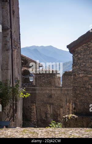 Die Stadt Triora in der italienischen Region Ligurien. Stockfoto