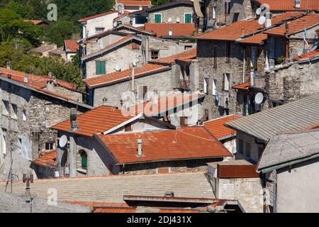 Die Stadt Triora in der italienischen Region Ligurien. Stockfoto