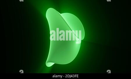 Weiches grünes Objekt Neon Deformation 3d Rendering Stockfoto