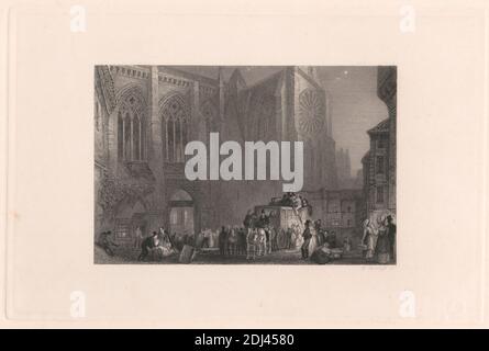 St. Julian's, Tours, William Radclyffe, 1780–1855, britisch, nach Joseph Mallord William Turner, 1775–1851, britisch, 1833, Radierung und Gravur, Kupferstichproof Stockfoto