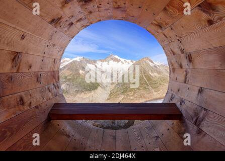 Aletschhorn in den Schweizer Alpen, Eggishorn, Wallis, Schweiz Stockfoto