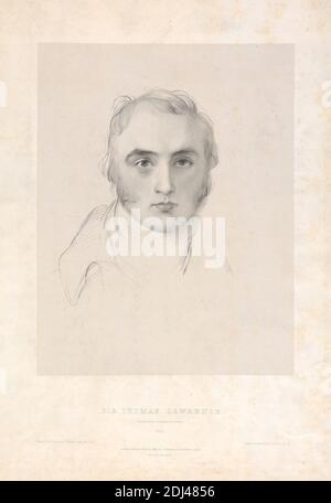 Sir Thomas Lawrence, Richard James Lane, 1800–1872, britisch, nach Sir Thomas Lawrence, 1769–1830, britisch, 1830 Stockfoto