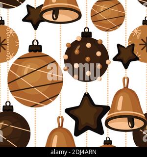 Ein weihnachtliches Nahtloses Muster mit Weihnachtskugeln Stock Vektor