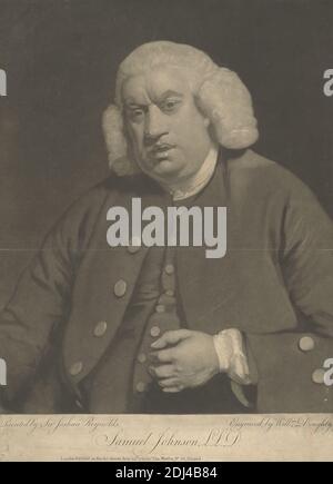 Samuel Johnson, William Doughty, 1757–1782, britisch, nach Sir Joshua Reynolds RA, 1723–1792, britisch, 1779, Mezzotint, Blatt: 17 3/4 x 12 (45.1 x 32,4 cm Stockfoto