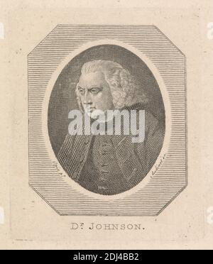 Dr. Johnson, Philip Audinet, 1766–1837, britisch, nach unbekannter Künstler, undated, Gravur, Blatt: 6 x 3 (15.2 x 9,5 cm Stockfoto