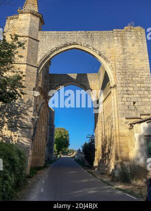 Ruinen des Klosters San Antón.Pilger. Burgos Provinz.Spanien. Camino de Santiago Stockfoto