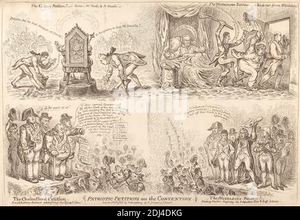 Patriotic Petitions on the Convention, James Gillray, 1757–1815, British, c. 1808, Ätzen Stockfoto